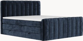 Ručne vyrobená ženilková kontinentálna posteľ s úložným priestorom Novara, H4
