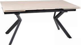 Jedálenský rozkladací stôl Norton 160/240 cm keramika travertín/čierny