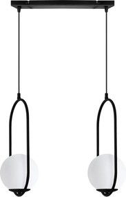 Závesné svietidlo Florence, 2x biele sklenené tienidlo, b, UI