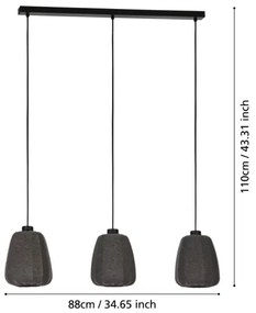 Eglo 43962 - Luster na lanku BARLASTON 3xE27/40W/230V