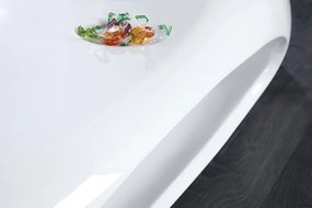 Konferenčný stolík Organic II biely s vysokým leskom