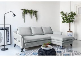 Svetlosivá rozkladacia rohová pohovka Miuform Charming Charlie, pravý roh