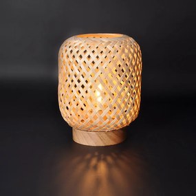 SOLIGHT Ratanová LED lampáš s LED žiarovkou, teplá biela, 3x AAA, 19cm