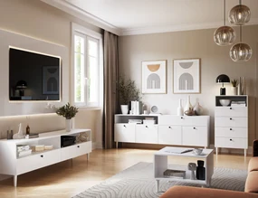Komoda so zásuvkami DULLUM 60x115cm, biela
