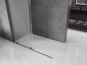 Mexen Velar, sprchová zástena s posuvnými dverami Walk-in 140 x 200 cm, 8mm sklo námraza, grafitová, 871-140-000-33-95