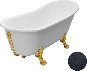 Besco Akrylátová voľne stojaca vaňa Olaya Glam G 160x68 s prepadom BESCO-Typ výpuste: Click-Clack s prepadom, chróm, BESCO-Nôžky: Biela