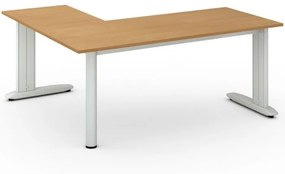 Rohový kancelársky písací stôl PRIMO FLEXIBLE, 1800 x 1600 mm, biela