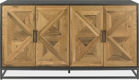 Komoda Indus 160 cm z masívu dub prírodná/grafit