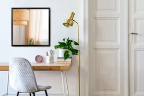 Obdĺžnikové zrkadlo do chodby v čiernom ráme MDF 70x50 cm