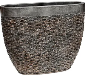 Kvetináč Luxe Lite Universe Layer oval bronzový 50x22x40 cm