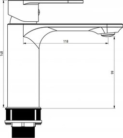 Mexen Milo, umývadlová batéria, čierna matná, 71300-70