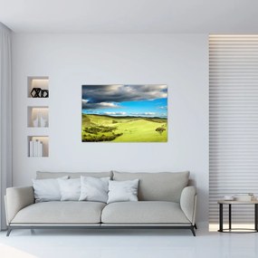 Obraz - Zelená krajina s pahorkami (90x60 cm)