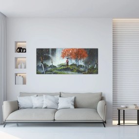 Obraz - Ilustrácie záhrady mečov (120x50 cm)
