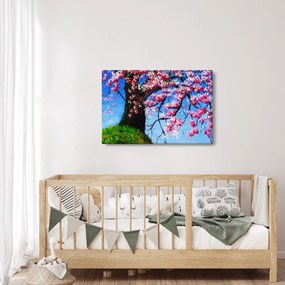 Obraz maľované rozkvitnuté čerešne (90x60 cm)