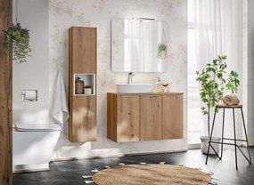 Vysoká koupelnová skříňka Nova Oak A 80-03-2D dub evoke