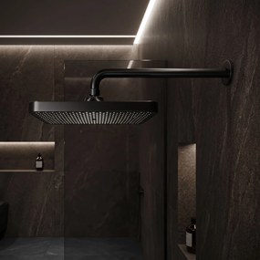 Rea Rea, obdĺžniková dažďová sprcha 380x210 mm, JS-032, čierna matná, REA-P0393