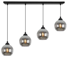 Závesné svietidlo Costa, 4x grafitové sklenené tienidlo, b