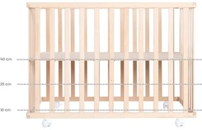 Detská ohrádka s nastaviteľnou výškou/na kolieskach 75x100 cm v prírodnej farbe Style – Roba