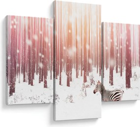 Obraz - Zebra v zasneženom lese (90x60 cm)