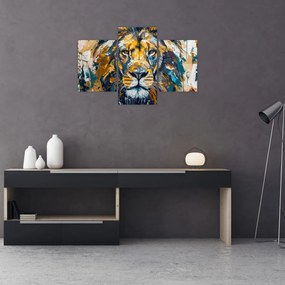 Obraz - Abstraktná olejomaľba s levom (90x60 cm)