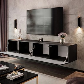 ZÁVESNÝ TV STOLÍK ELEGANTE 200 ČIERNÝ LESK