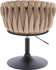 LuxuryForm DESIGN Stolička NORDEN VELUR na čiernom tanieri - latte