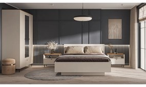 Nočný stolík EYCO 1S, kašmír/dub Castello