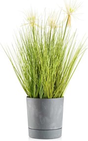 PLASTOVÝ KVETINÁČ AZALEA SADA 2KS 22,5X23,5 CM+17,5X18,5 CM IMITÁCIA BETÓNU SIVÁ