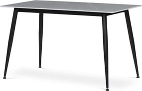 Jedálenský stôl 130x70 cm HT-406M mramor, čierny / sivý