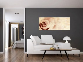 Obraz - Kvet ruže pre zaľúbených (120x50 cm)