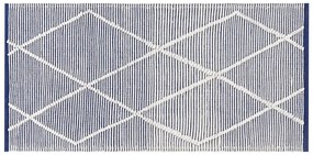 Bavlnený koberec 80 x 150 cm biela/modrá SYNOPA Beliani