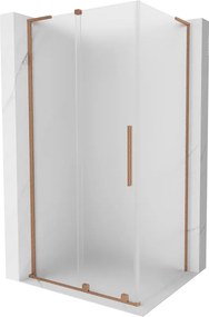 Mexen Velar L, sprchový kút s posuvnými dverami 100 x 75 cm, 8mm sklo námraza, medená matná, 871-100-075-33-65