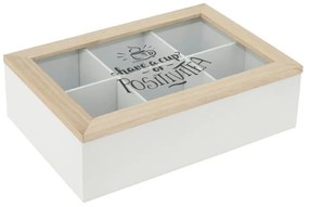 Drevený organizér na čaj Positive2, 24x16,5x7 cm