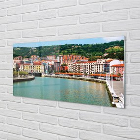 Nástenný panel  Španielsko Mesto horské rieky 125x50 cm