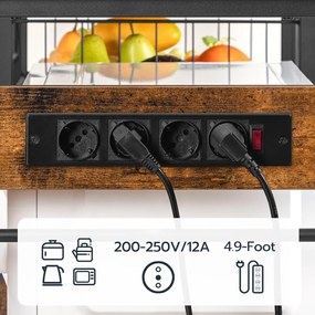 Kuchyňský regál Vasagle Emmi 90 cm se zásuvkami hnědý/černý