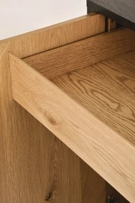 Komoda Indus 117 cm z masívu dub prírodný/grafit