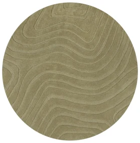 Kaki ručne tkaný vlnený okrúhly koberec ø 160 cm Mesmerise Sage – Flair Rugs