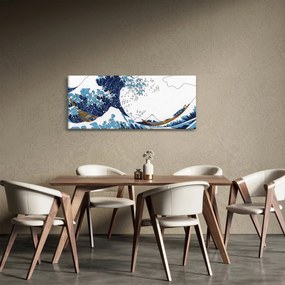 Obraz - Japonská kresba, vlny (120x50 cm)