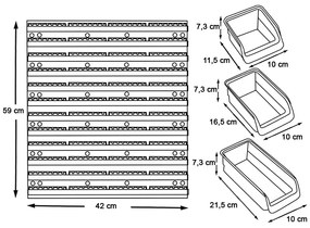 Nástenný organizér na náradie a skrutky- 2 typy-43 kusový