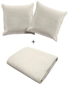 Krémová súprava prikrývky a obliečky na vankúš z mikrovlákna 240x260 cm Romane – douceur d'intérieur