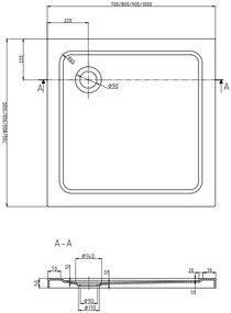 Mexen Rio, sprchovací kút s posuvnými dverami 90x90x190 cm, 6mm číre sklo, čierny profil, biela sprchová vanička SLIM, 860-090-090-70-00-4010