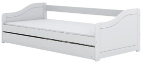 Detská posteľ Blanka 200x90 cm s matracom a výsuvnou prístelkou biela