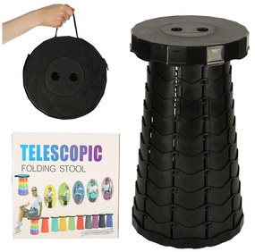 KIK KX4981 Teleskopická skladacia stolička čierna