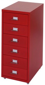 Zásuvková skrinka Boston T851 - 69x28x41cm, 6 zásuviek - červená