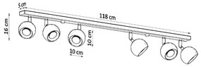 OCULARE 6L Stropné svetlo, čierna SL.0448 - Sollux