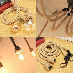 Toolight - Závesná lampa 6xE27 APP680-6CP, zlaté lano, OSW-07864