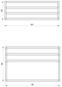 Nástenný vešiak na uteráky 37x60 cm čierna