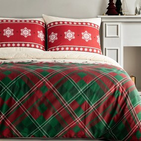 VIANOČNÉ RENFORCÉ OBLIEČKY AUSTIN 200X220 CM, 2 KS 70X80 CM VZOROVANÉ
