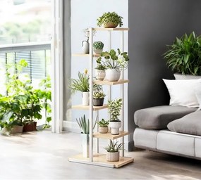 Vintino Stojan na kvety BOTANICA 113x60x20 cm bielo-hnedý