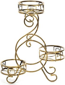 STOJAN NA KVETINÁČ DWIGHT 64X60X23 CM ZLATÁ